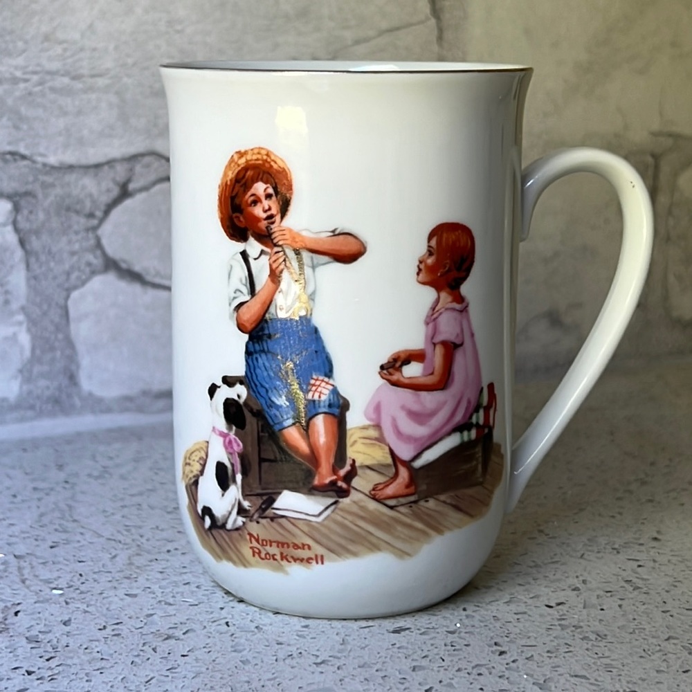 Norman Rockwell Gold Trim Cup/Mug 1982 “Music Master” Collections